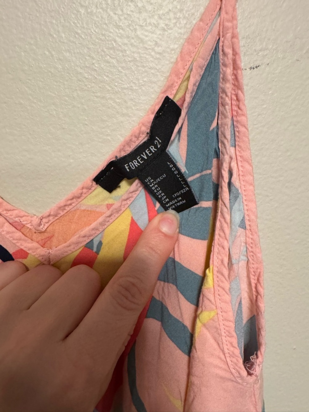 Pink Tropical Print Spaghetti Strap Swim Cover Dress - Picture 7 of 7